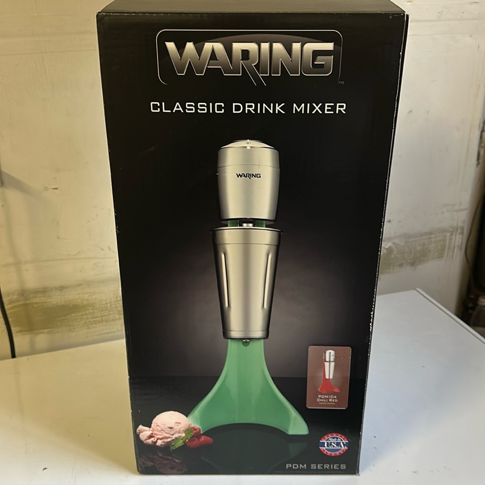 WARING Classic Drink Mixer Milkshake PDM 104 Chili Red ♥️ NIB